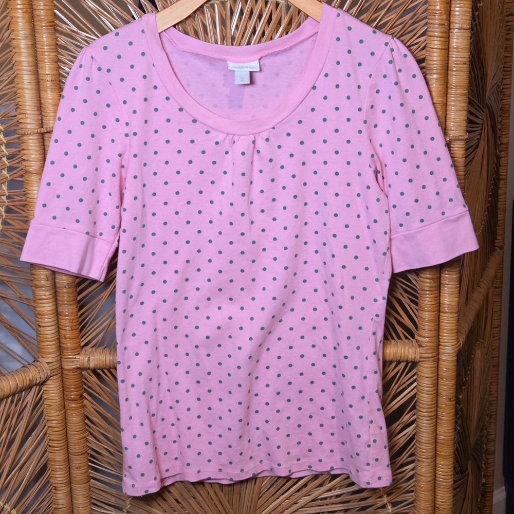 Y2K Vintage Limited Too Girl 20 Jr XS Polka Dot Top Pink Round Neck Pink SS